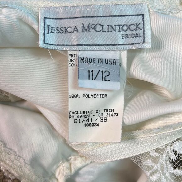 Jessica McClintock Bridal Vintage Drop Waist Victorian Lace Dress 11/12 - Picture 12 of 12